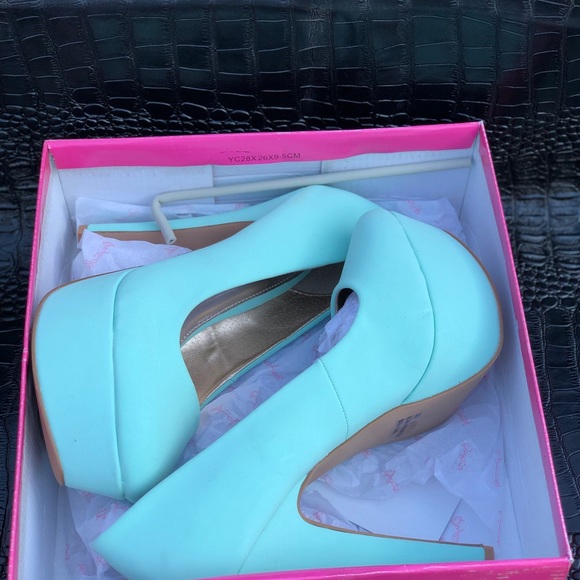 {Qupid} 🍭Penelope Pin Up Style Tiffany Blue Heels - Picture 6 of 6